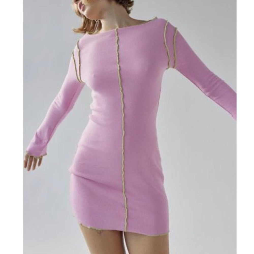 UO Daisy Street Seamed Long Sleeve Mini Dress